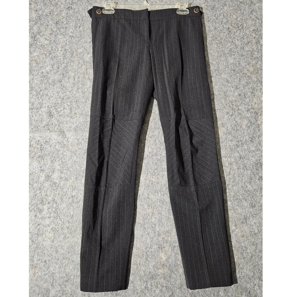 Brunello Cucinelli Trousers Women 4 Gray Pinstripe Wool Blend Italy